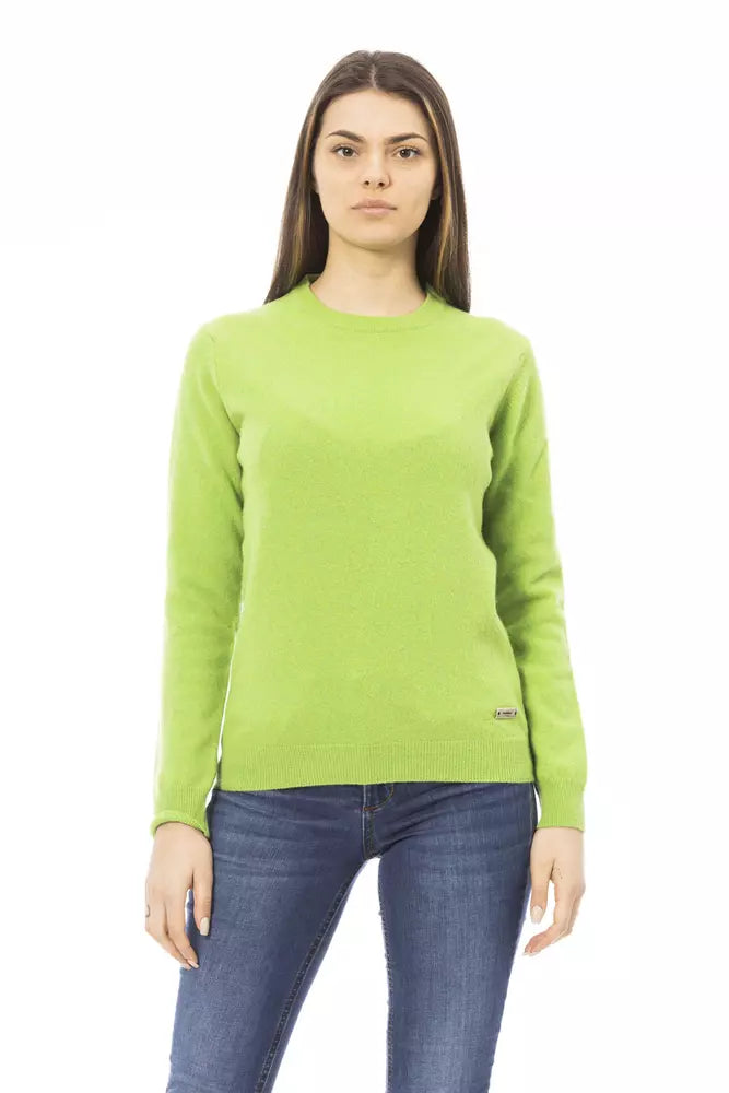 Baldinini Trend Grüner Pullover aus Wolle für Frauen