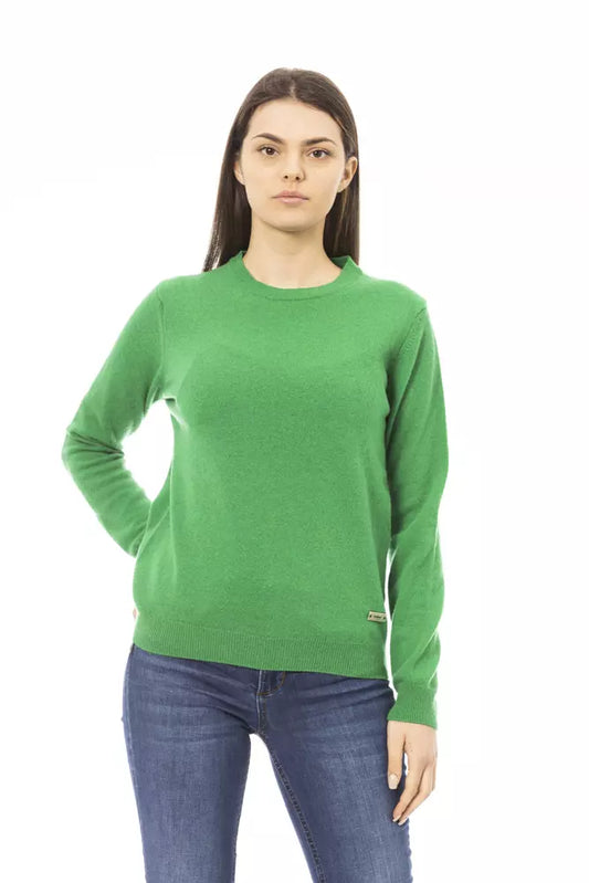 Baldinini Trend Grüner Pullover aus Wolle für Frauen