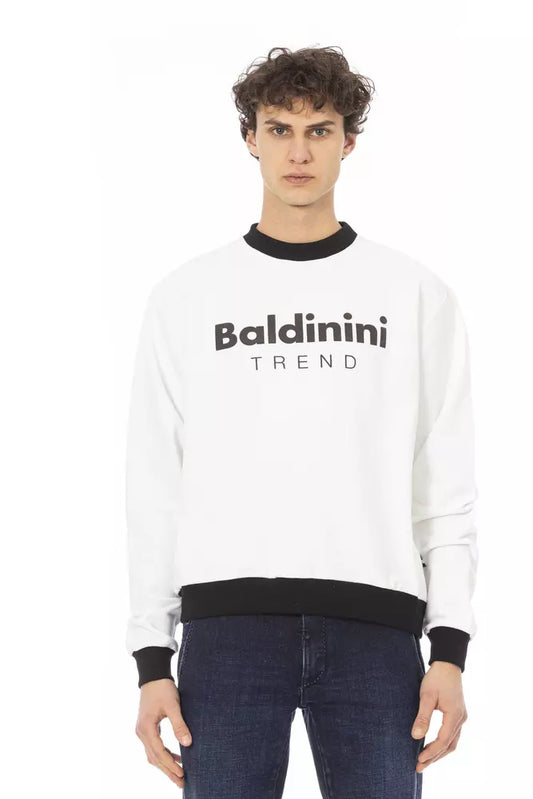 Baldinini Trend Weißer Baumwollpullover für Männer