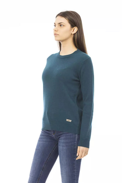 Baldinini Trend Grüner Pullover aus Wolle für Frauen