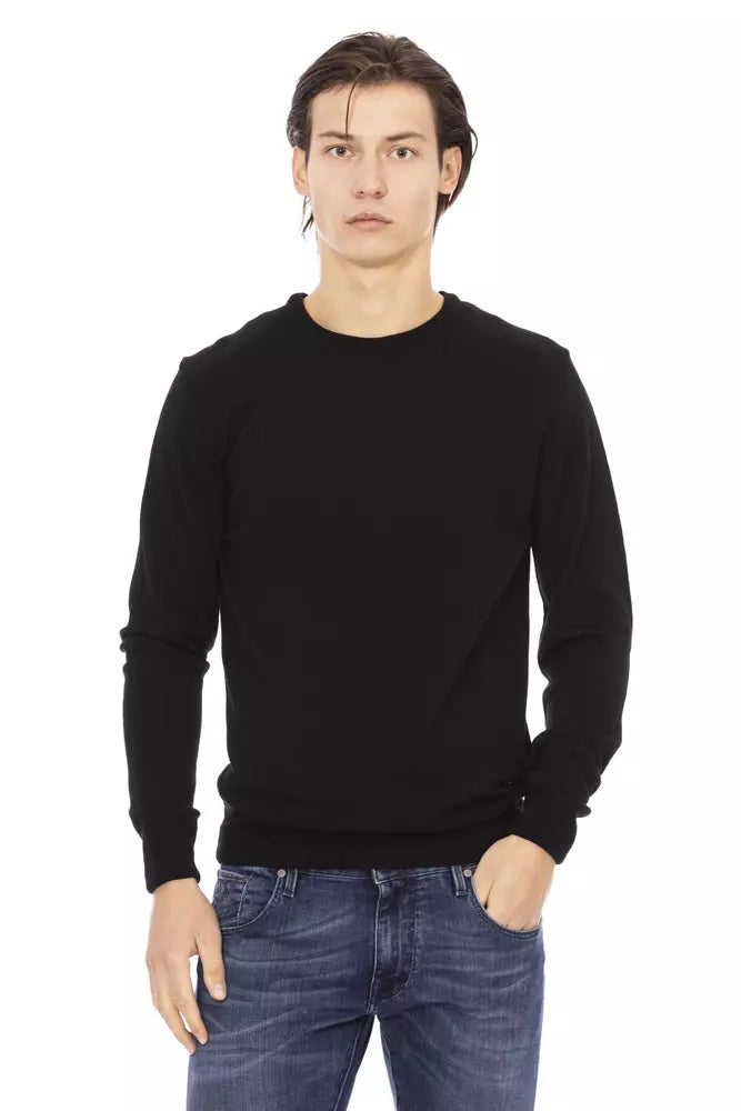 Baldinini Trend Schwarzer Stoff Männer Pullover