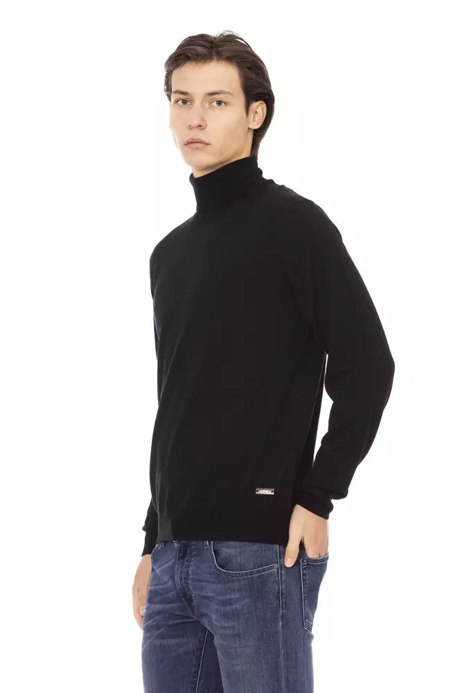 Baldinini Trend Schwarzer Stoff Männer Pullover