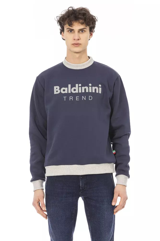 Baldinini Trend Blauer Baumwollpullover für Männer