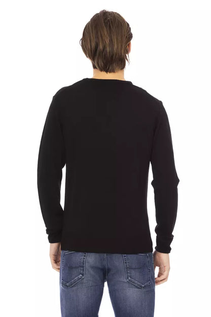 Baldinini Trend Schwarzer Stoff Männer Pullover