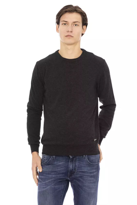 Baldinini Trend Schwarzer Pullover aus Wolle für Männer