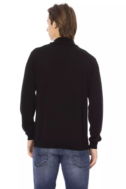 Baldinini Trend Schwarzer Stoff Männer Pullover