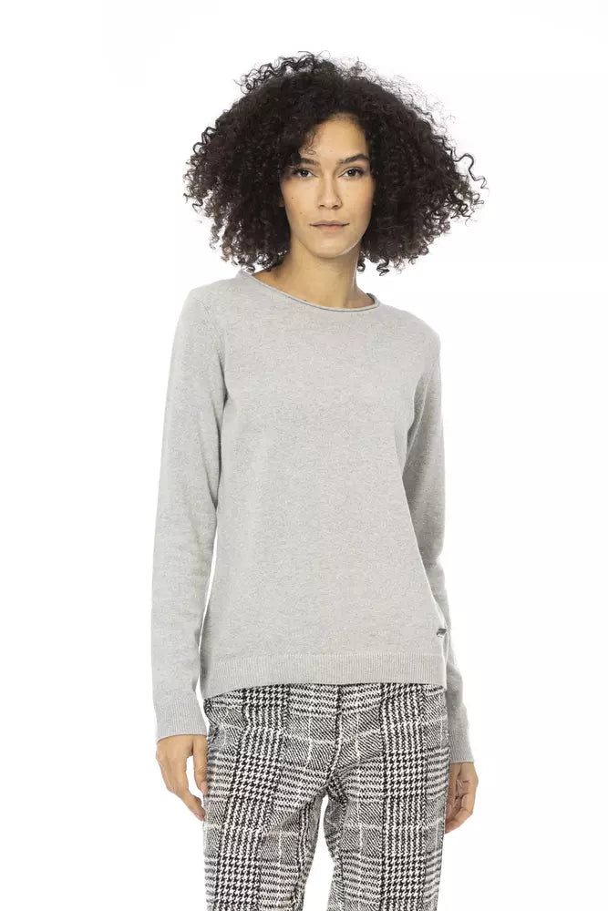 Baldinini Trend Grauer Pullover aus Wolle für Frauen