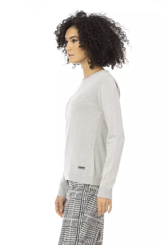 Baldinini Trend Grauer Pullover aus Wolle für Frauen