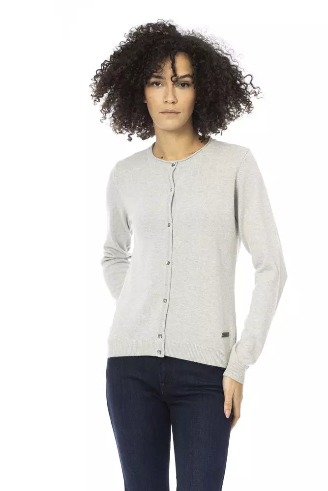 Baldinini Trend Grauer Pullover aus Wolle für Frauen