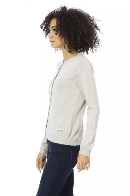 Baldinini Trend Grauer Pullover aus Wolle für Frauen