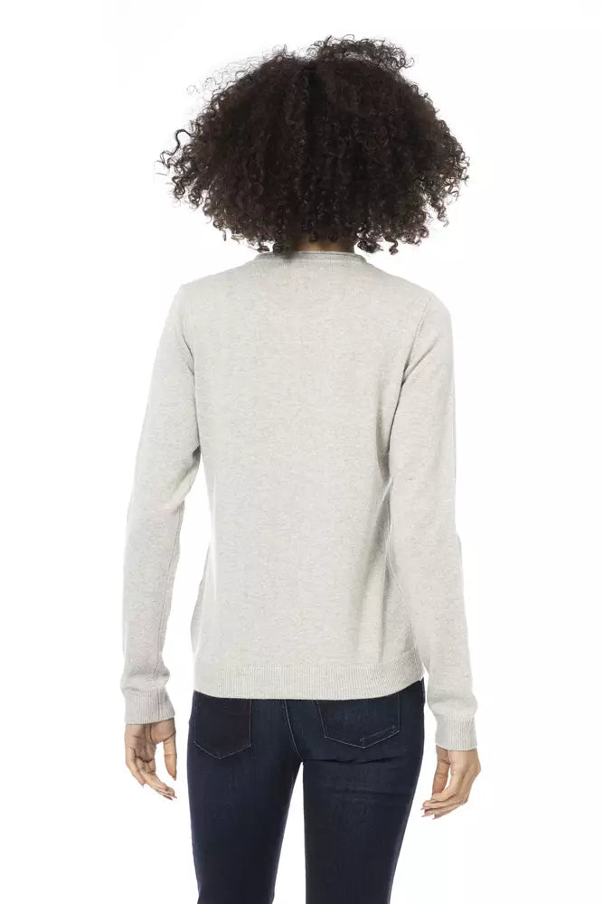 Baldinini Trend Grauer Pullover aus Wolle für Frauen