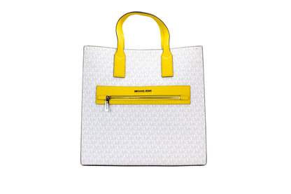 Michael Kors Kenly Large Signature Citrus PVC North South Tote Computer Handtasche