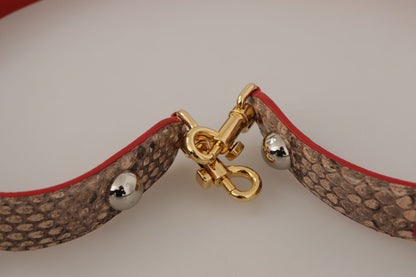 Dolce & Gabbana Schicke braune Python Ledertasche mit Riemen