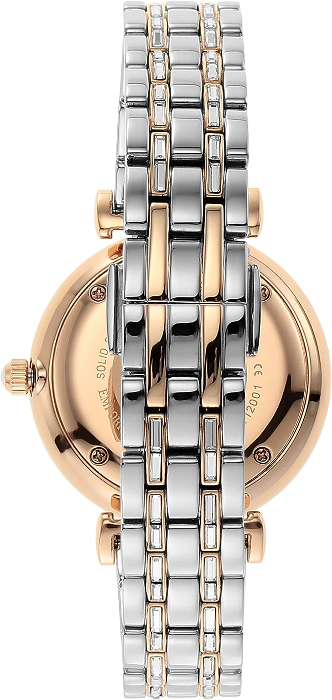 Emporio Armani Elegante zweifarbige Kristall-Pflaster-Uhr