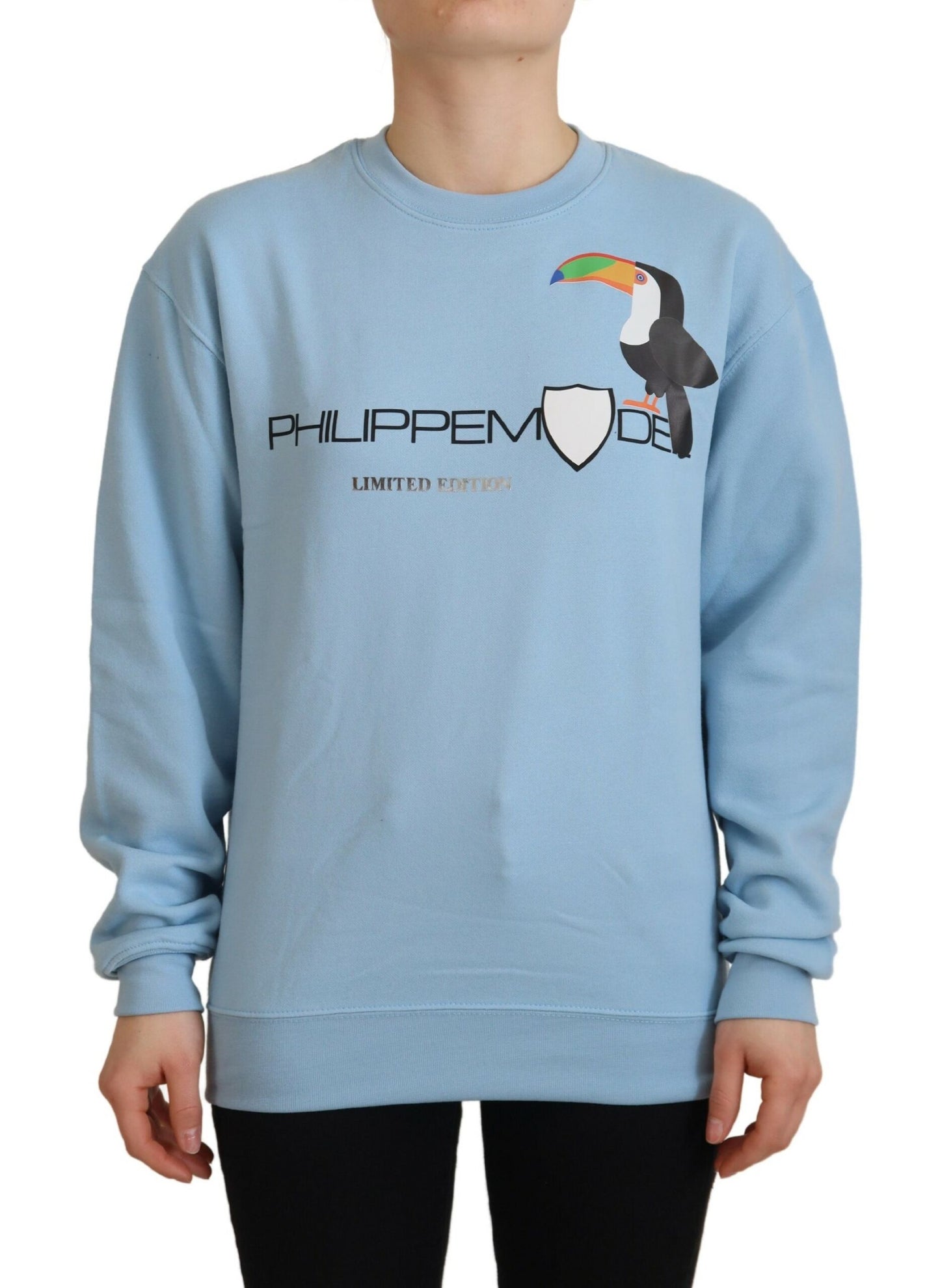 Philippe Model Schicker hellblauer Pullover mit Logo-Verzierung