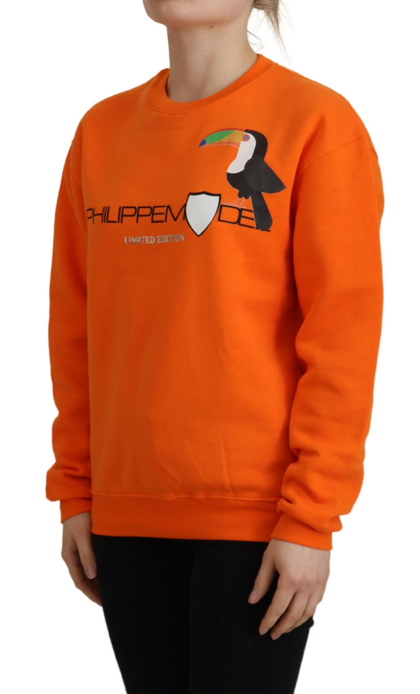 Philippe Model Schicker Orange bedruckter Langarmpullover