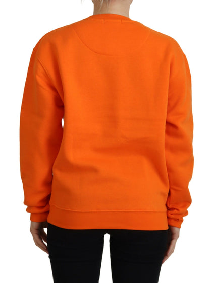 Philippe Model Schicker Orange bedruckter Langarmpullover