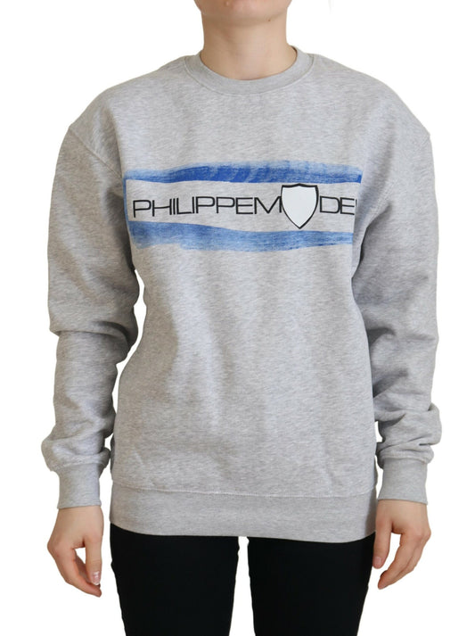 Philippe Model Eleganter grauer Pullover aus bedruckter Baumwolle