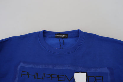 Philippe Model Schicker blauer bedruckter Langarmpullover