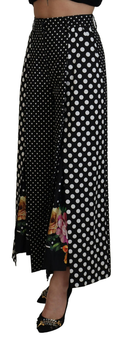 Dolce & Gabbana Elegante Polka Dot Hose mit hohem Taillenumfang