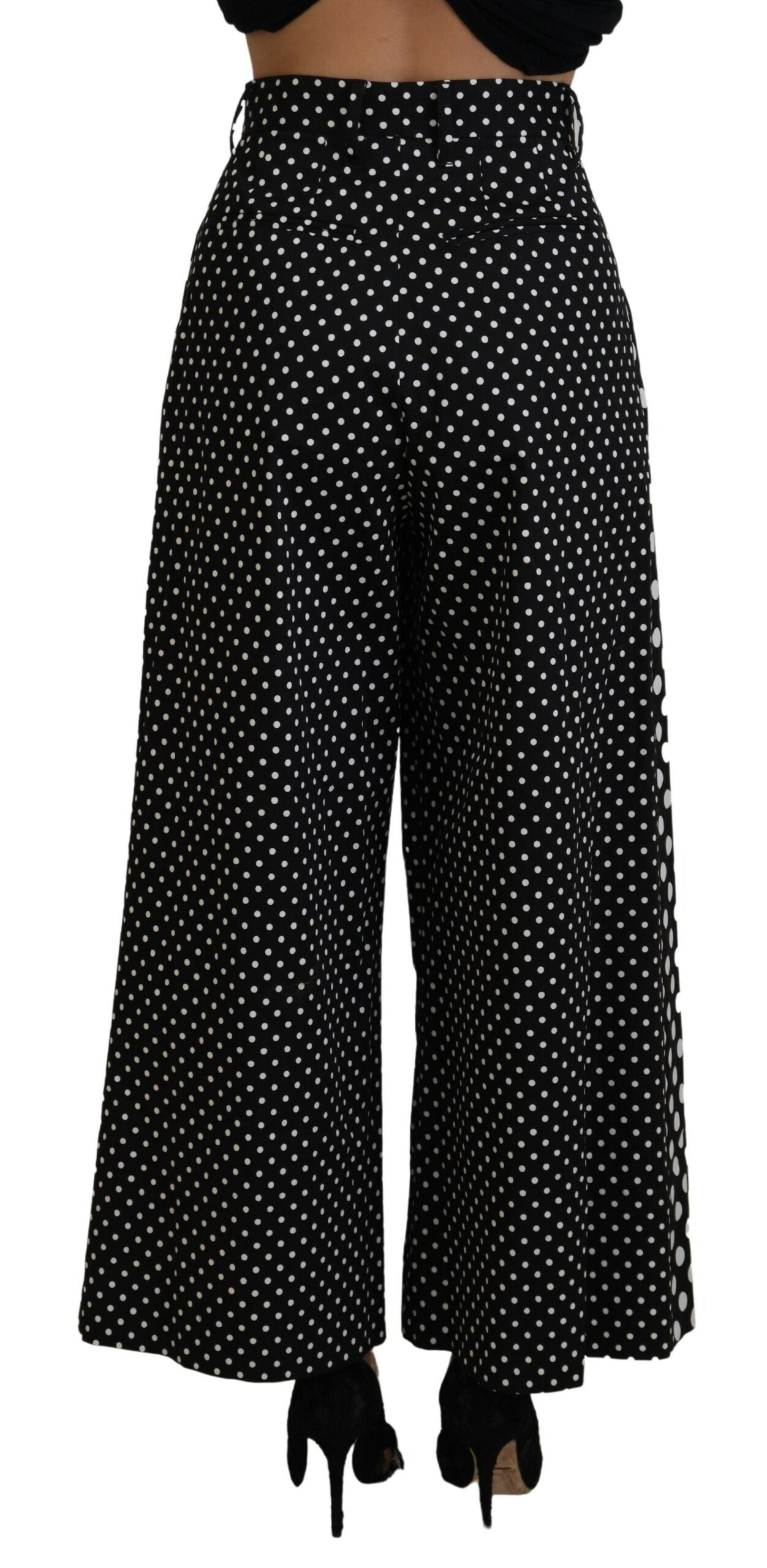 Dolce & Gabbana Elegante Polka Dot Hose mit hohem Taillenumfang