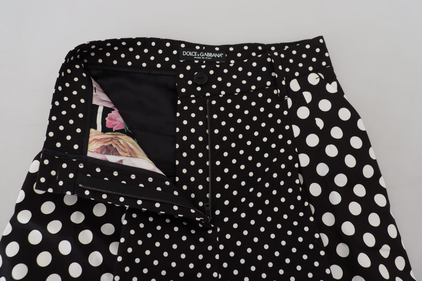 Dolce & Gabbana Elegante Polka Dot Hose mit hohem Taillenumfang