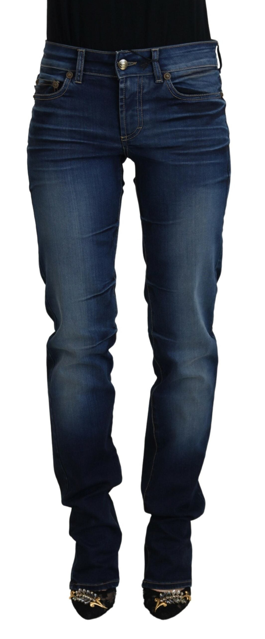 Just Cavalli Schicke Denim-Hose mit niedriger Taille in Blau