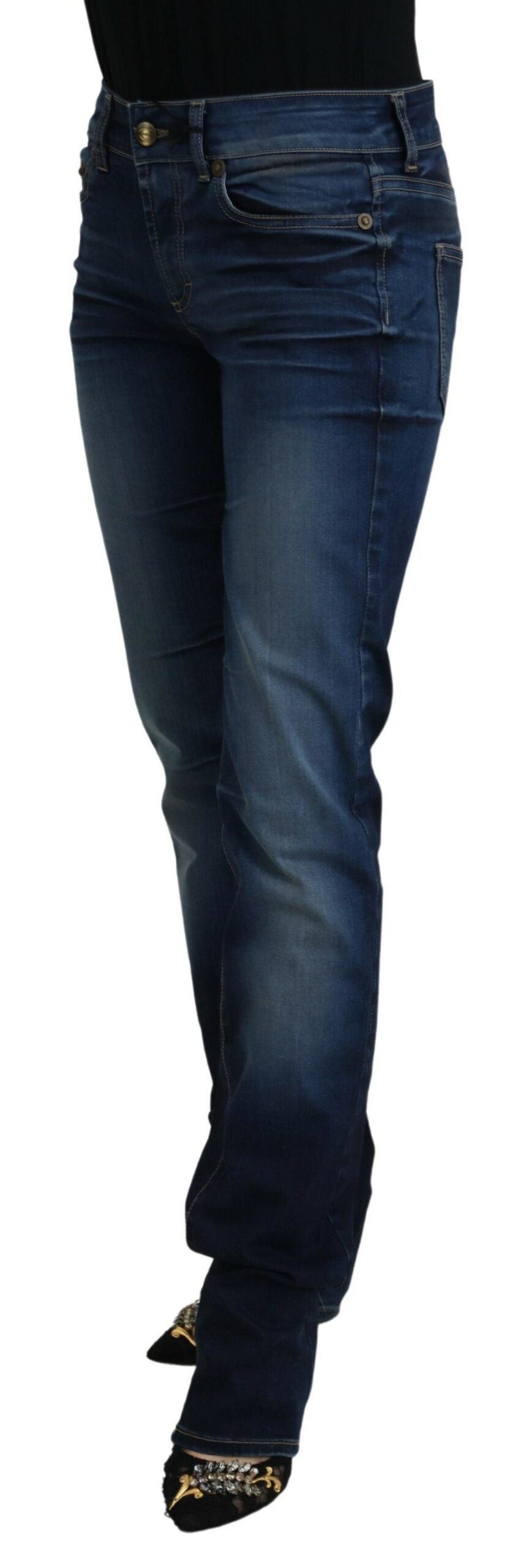 Just Cavalli Schicke Denim-Hose mit niedriger Taille in Blau