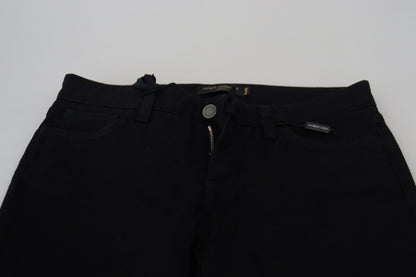 Dolce & Gabbana Elegantes schwarzes Slim Fit Denim Meisterstück