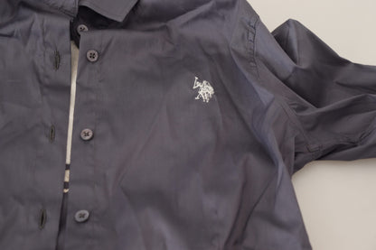 U.S. POLO ASSN. Elegantes graues langärmeliges Poloshirt