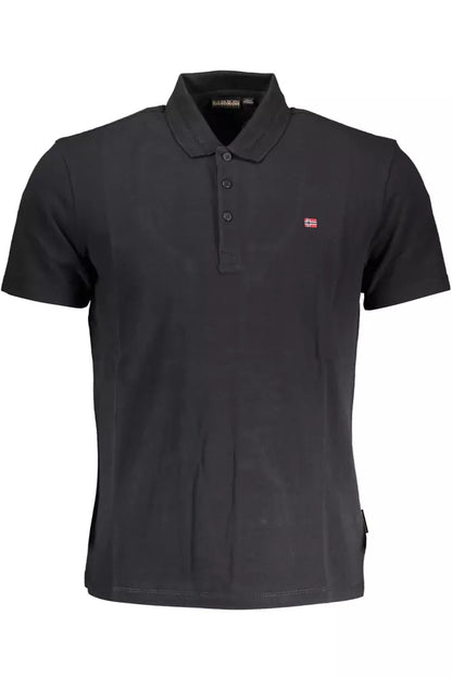 Napapijri Schwarzes Baumwoll-Poloshirt für Männer