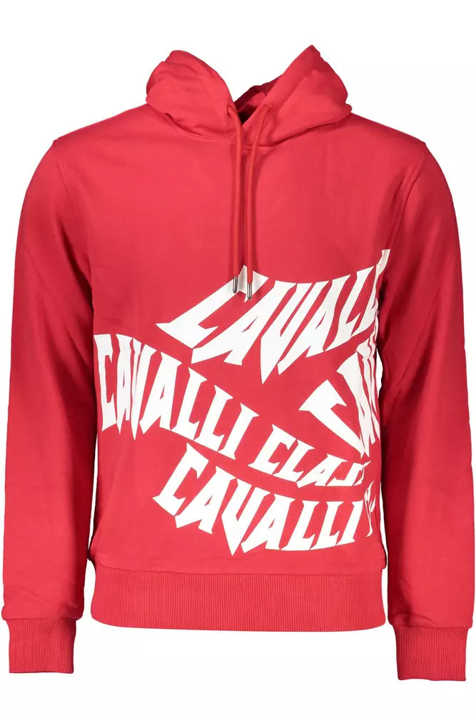 Cavalli Class Roter Baumwollpullover für Männer