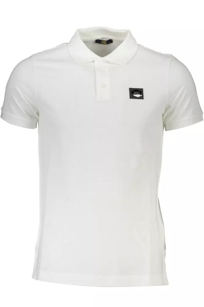 Cavalli Class Weißes Baumwoll-Poloshirt für Männer