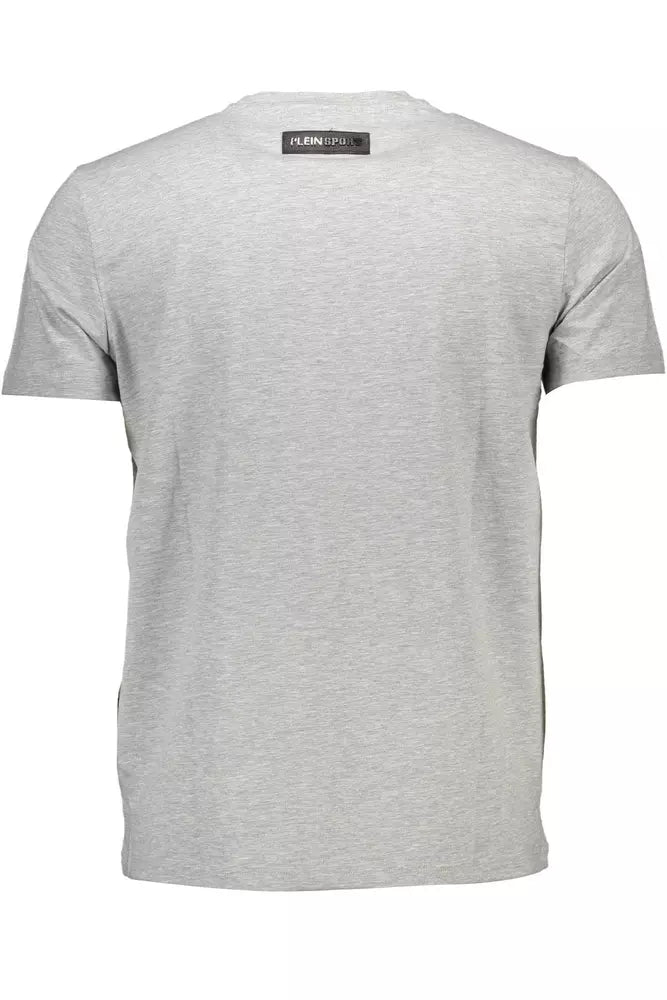 Plein Sport Graues Baumwolle Männer T-Shirt