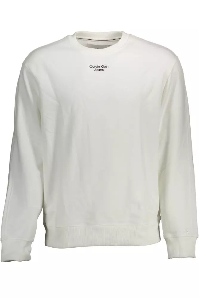 Calvin Klein Weißer Baumwollpullover für Männer