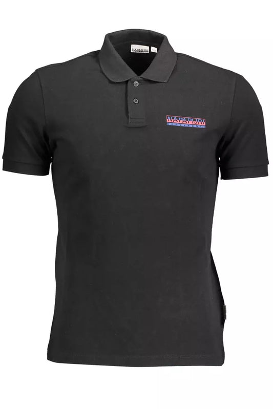 Napapijri Schwarzes Baumwoll-Poloshirt für Männer