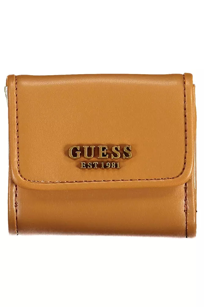 Guess Jeans Braunes Polyethylen Portemonnaie für Frauen