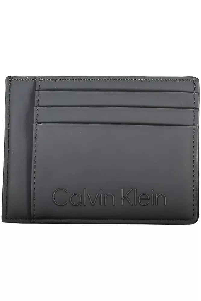 Calvin Klein Schwarzes Polyester Herren Portemonnaie