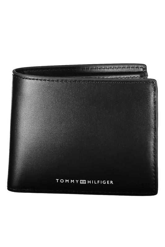 Tommy Hilfiger Schwarzes Leder Herren Portemonnaie