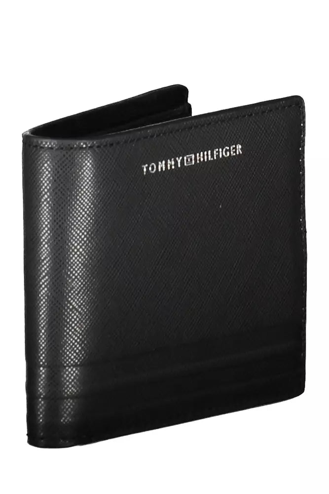 Tommy Hilfiger Schwarzes Leder Portemonnaie für Herren