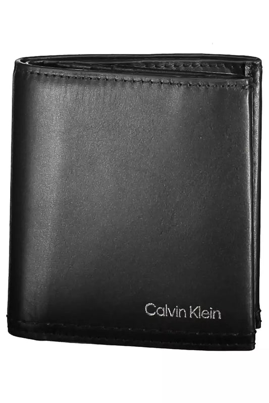 Calvin Klein Schwarzes Leder Herren Portemonnaie