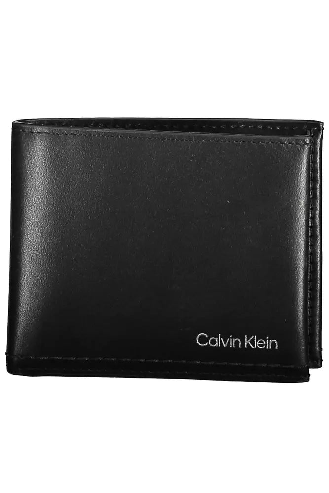 Calvin Klein Schwarzes Leder Herren Portemonnaie