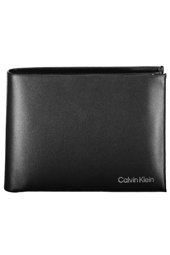 Calvin Klein Schwarzes Leder Herren Portemonnaie