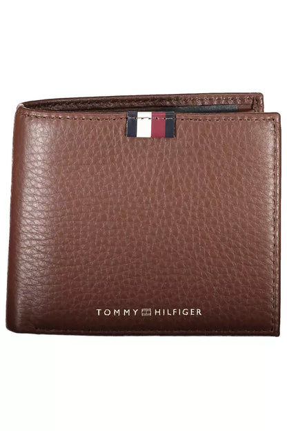 Tommy Hilfiger Braunes Leder Portemonnaie für Männer