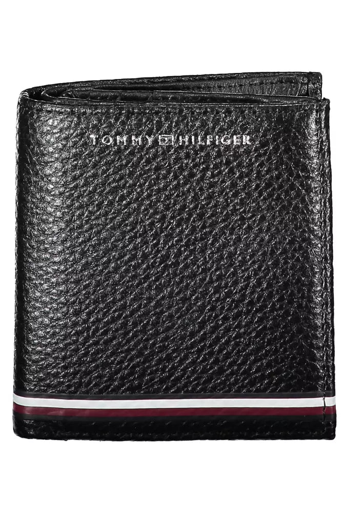 Tommy Hilfiger Schwarzes Leder Herren Portemonnaie