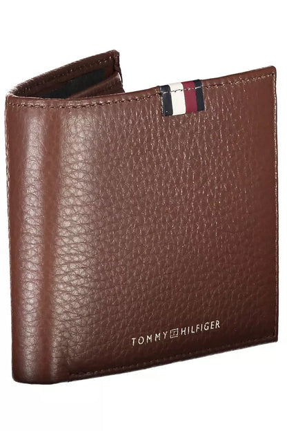 Tommy Hilfiger Braunes Leder Portemonnaie für Männer