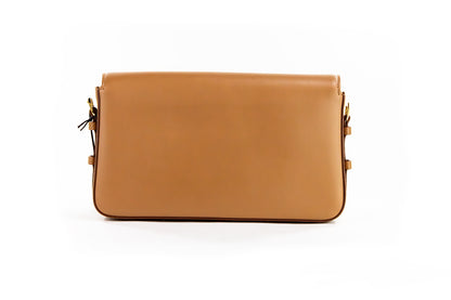 Burberry Grace Small Nutmeg Glattleder Klappe Crossbody Clutch Handtasche Geldbörse