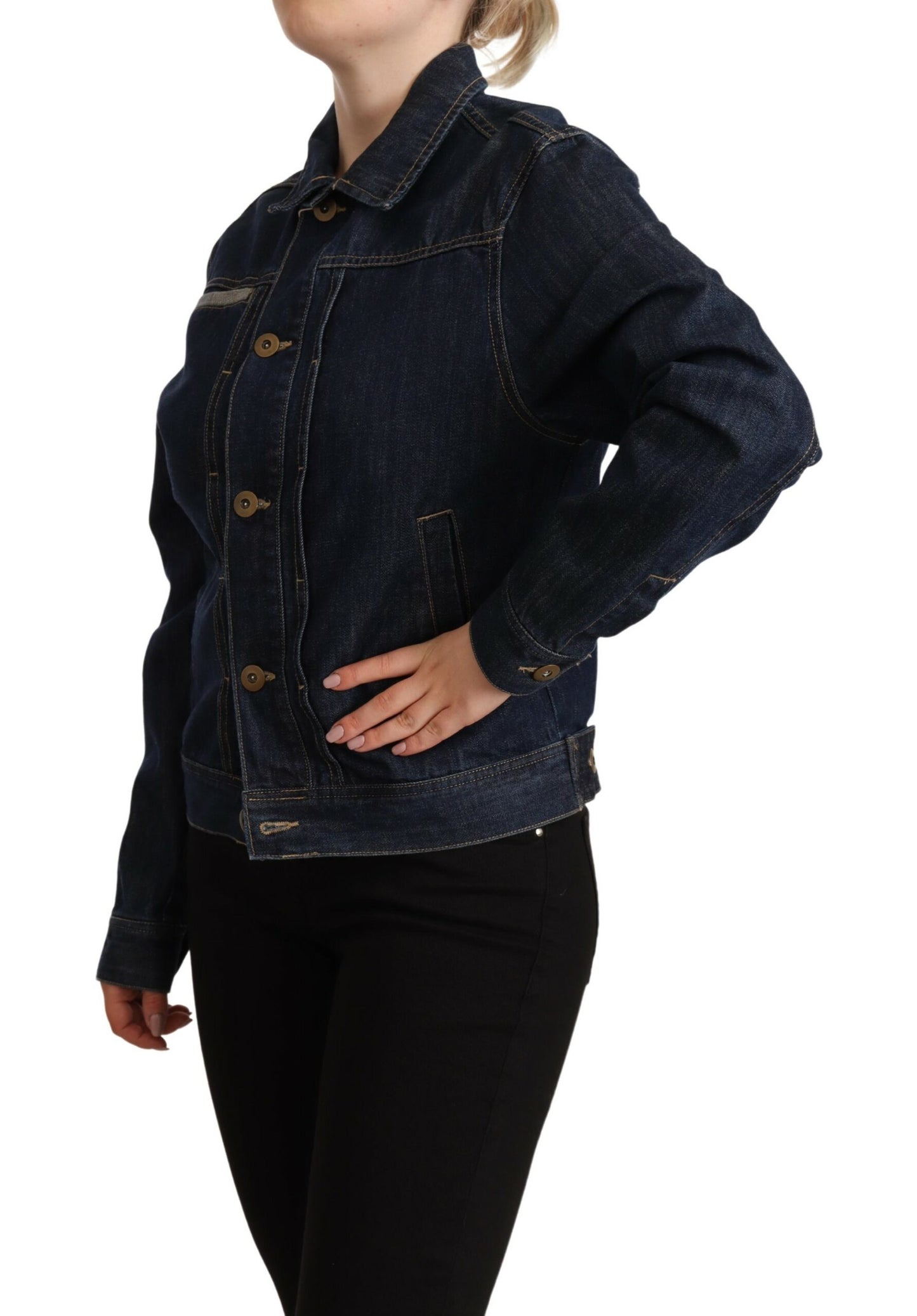 Master Coat Schicke dunkelblaue Denim-Jacke