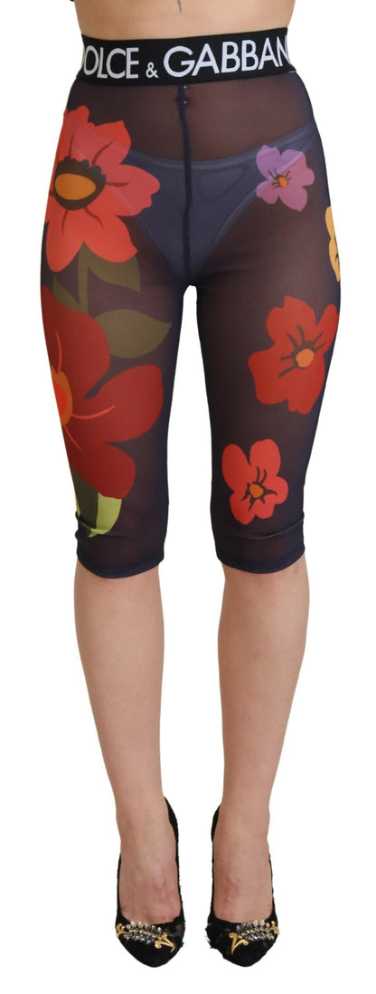 Dolce & Gabbana Elegante Leggings mit Blumenmuster und hoher Taille