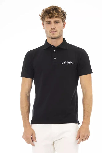 Baldinini Trend Schwarzes Baumwoll-Poloshirt für Männer